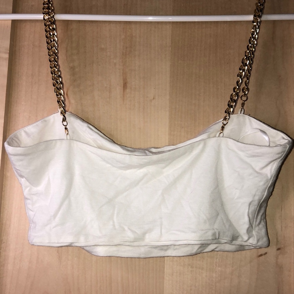 White and Gold SHEIN tube top
